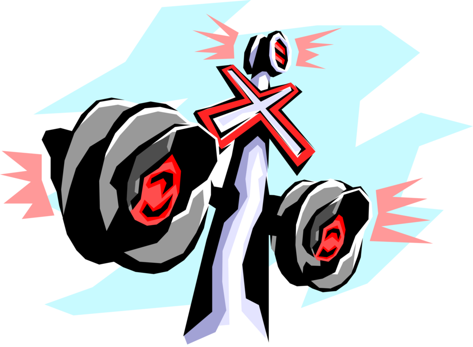 Vector Illustration Of Railway Level Crossing Intersection - Garden Roses Clipart (953x700), Png Download