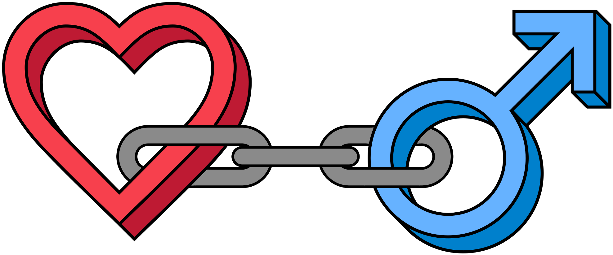 Open - Chains Of Love Clipart (2000x845), Png Download