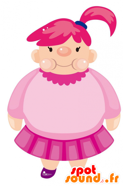 Mascot Plump Girl, Dressed In Pink - New Spotsound Masot Yuru-chara Mihama Chama Giant Orange Clipart (600x600), Png Download