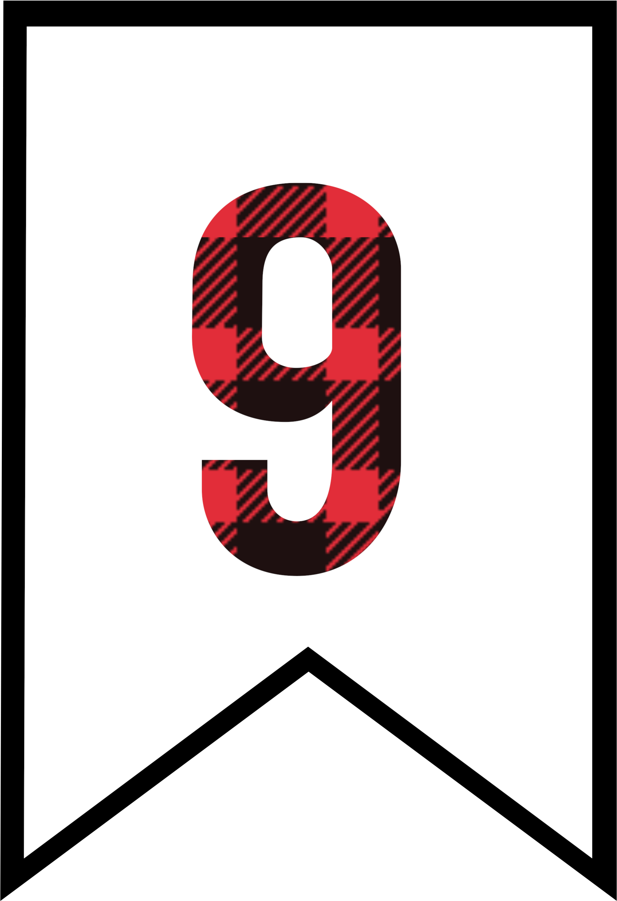 0 Buffalo Plaid Banner Flag - Buffalo Plaid Letters Free Clipart (2083x2986), Png Download