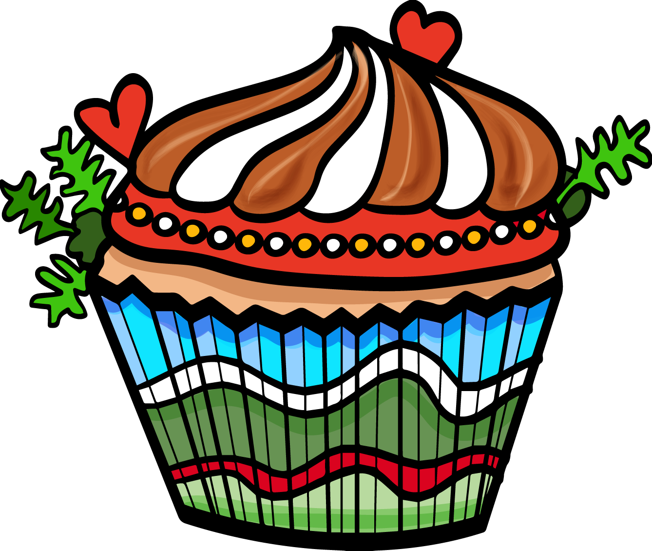 Cupcakes In The Kitchen - Holiday Clipart (1338x1130), Png Download