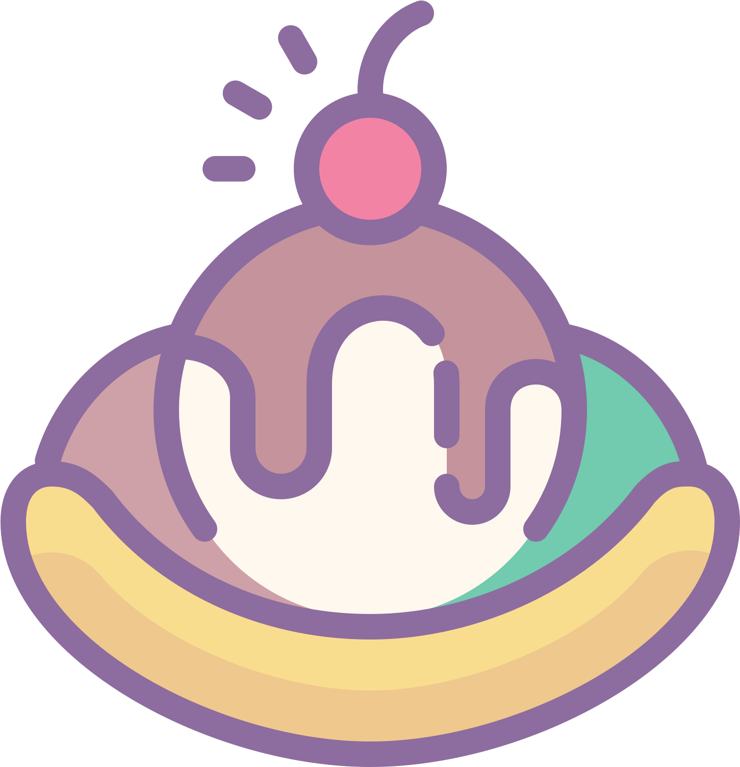 Banana Split Icon - Icon Clipart (1600x1600), Png Download