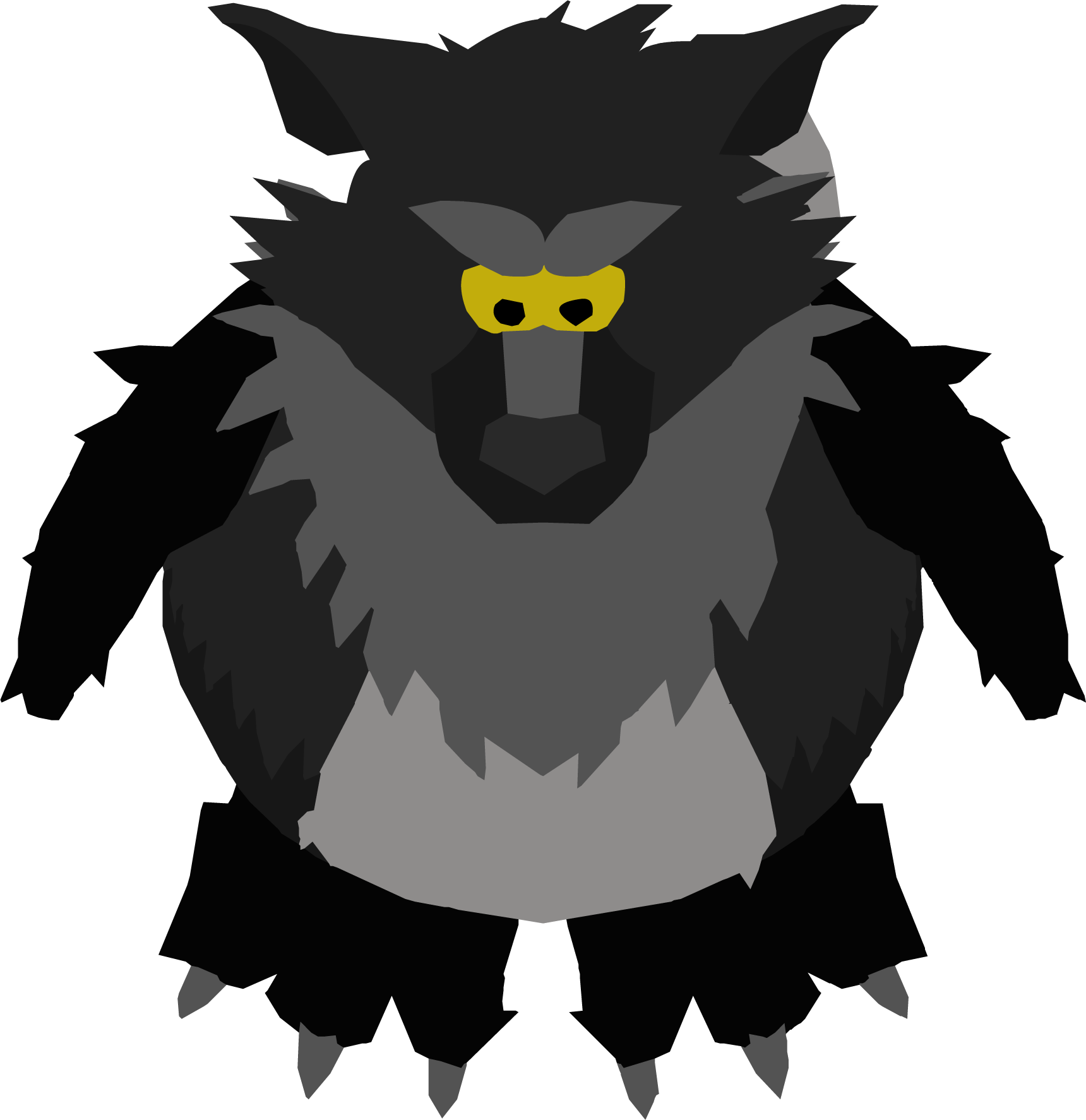 Black Werewolf - Club Penguin Sprites Clipart (1720x1774), Png Download