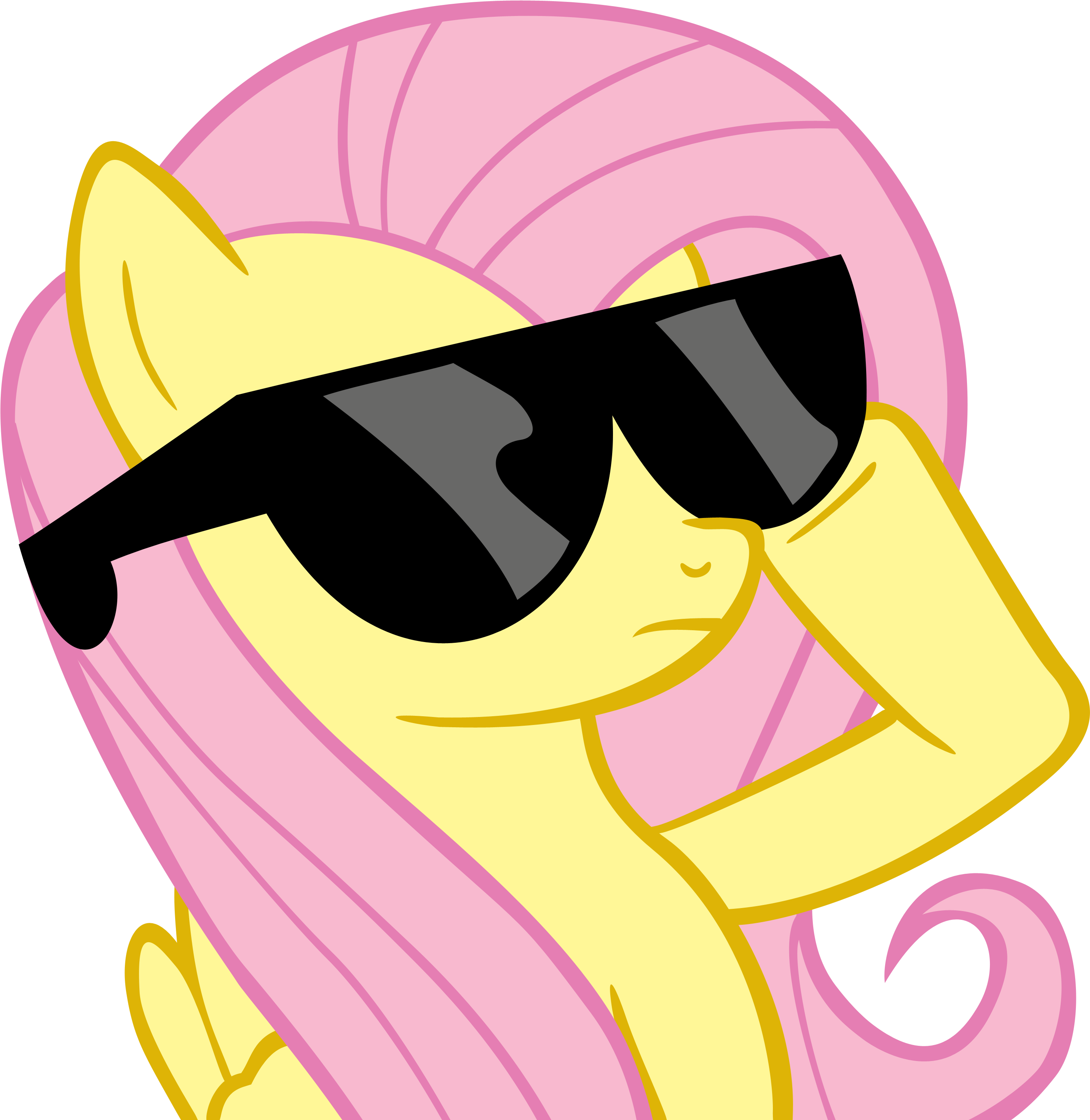 Fluttershy Pinkie Pie Rainbow Dash My Little Pony - Pinkie Pie And Fluttershy Sunglasses Clipart (2863x2943), Png Download