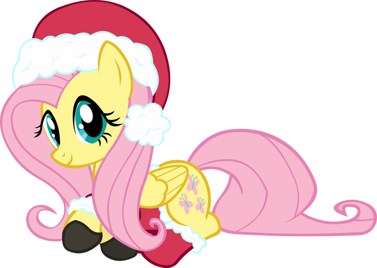 Artist Doctor G Christmas Clothes Fluttershy - Fluttershy In Santa Hat Clipart (1280x910), Png Download