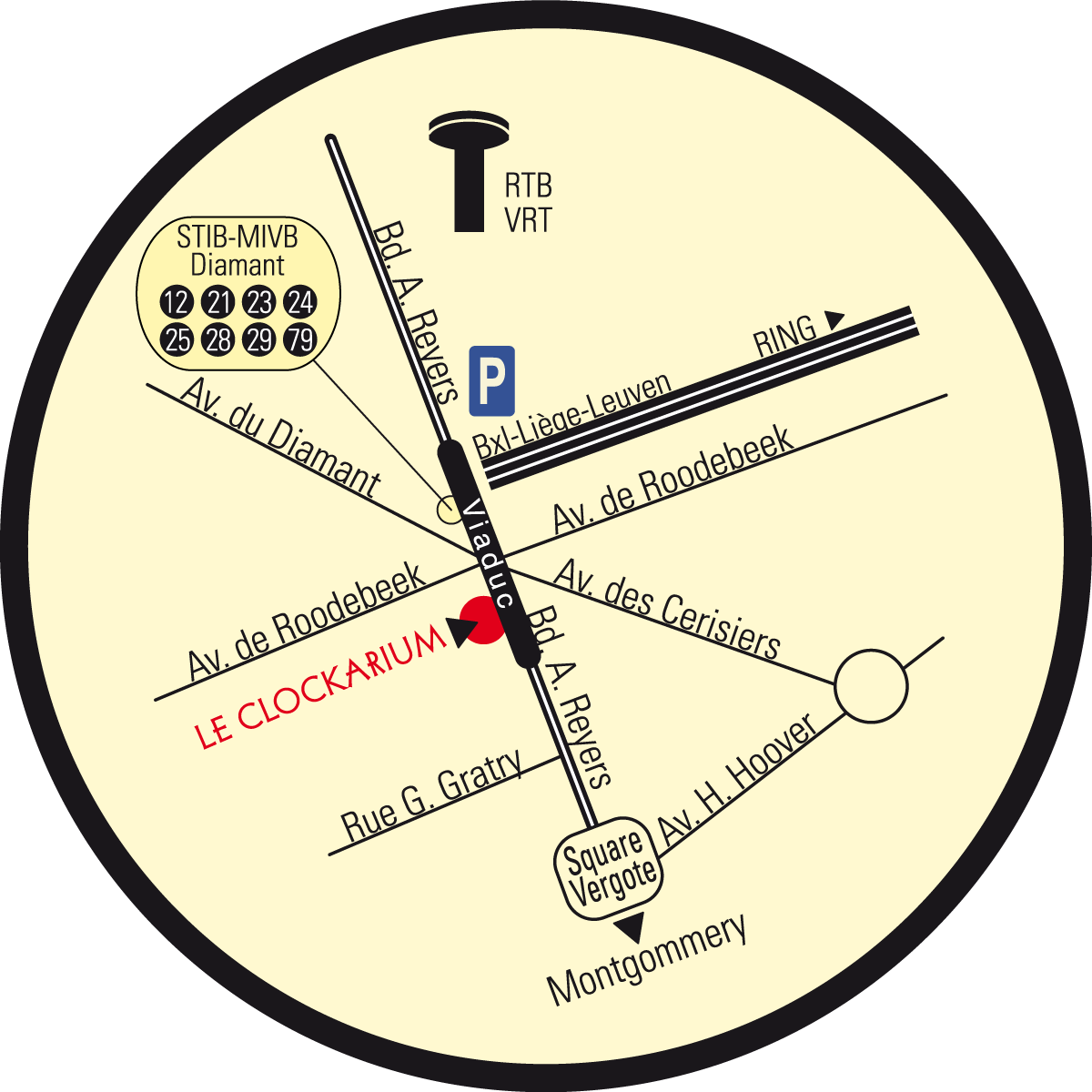 Plan D'accès Au Musée Du Clockarium - قصر زعبيل Clipart (1200x1200), Png Download