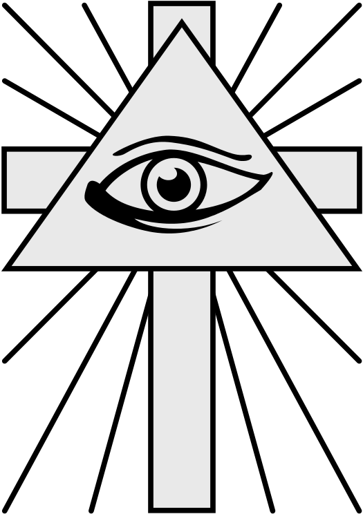 Coa Illustration All Seeing Eye - Cross With Eye Symbol Clipart (550x767), Png Download