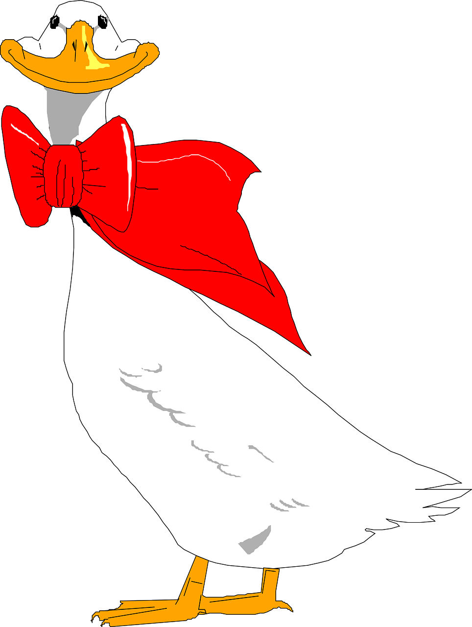 Red Bird Wings Bow Goose Neck Png Image - Ugly Bird Clip Art Transparent Png (964x1280), Png Download