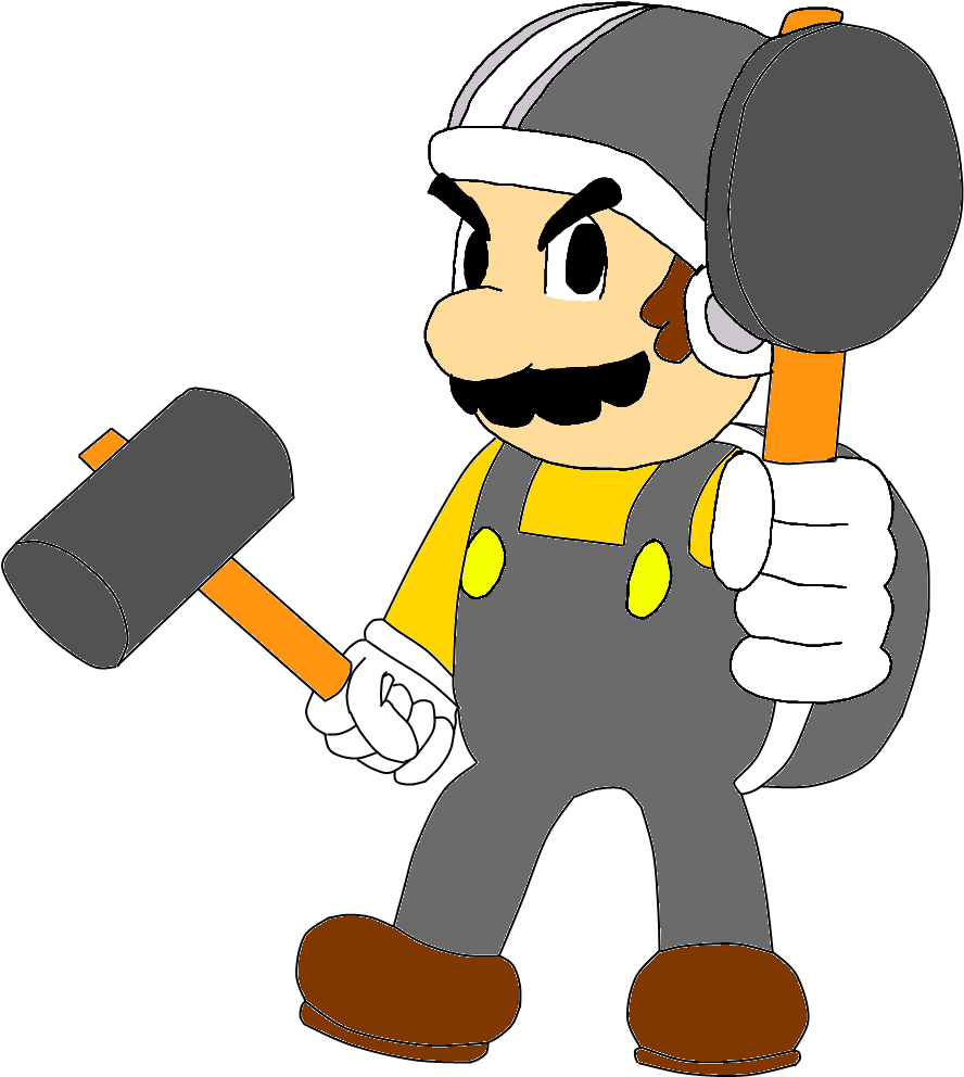 Animate Drawing Rock Hammer - Hammer Mario Clipart (1109x1184), Png Download