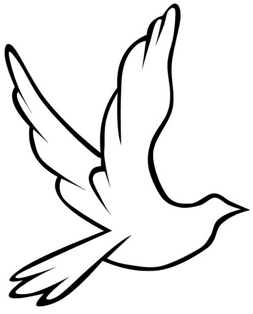 Paloma Dibujo 2 - Flying Birds Clipart Black And White - Png Download (522x634), Png Download