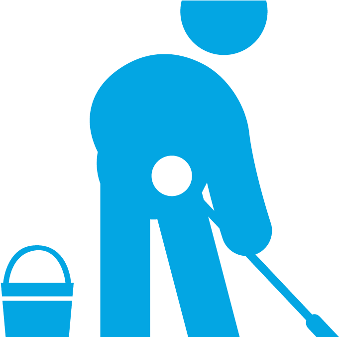 Sweeping Vacuuming And Mopping - Ebina Clipart (738x675), Png Download