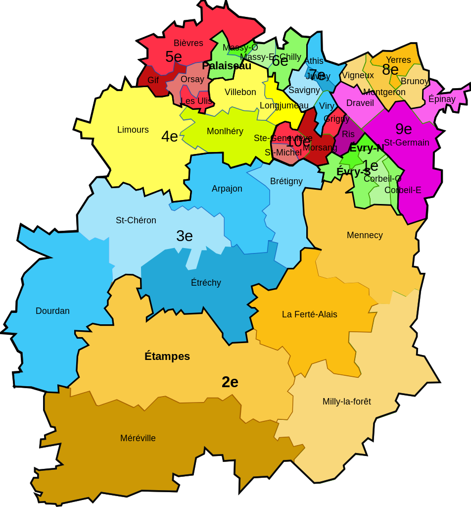 File Circonscriptions En Essonne France Svg Wikimedia - Essonne France Clipart (952x1024), Png Download