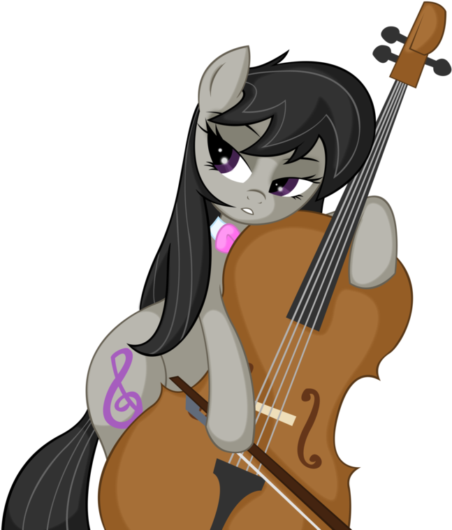 Pony Princess Luna Fluttershy Violin Family Mammal - My Little Pony Octavia Png Clipart (680x813), Png Download