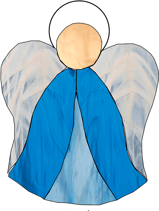 Aqua Angel Stained Glass Workshop Clipart (750x750), Png Download