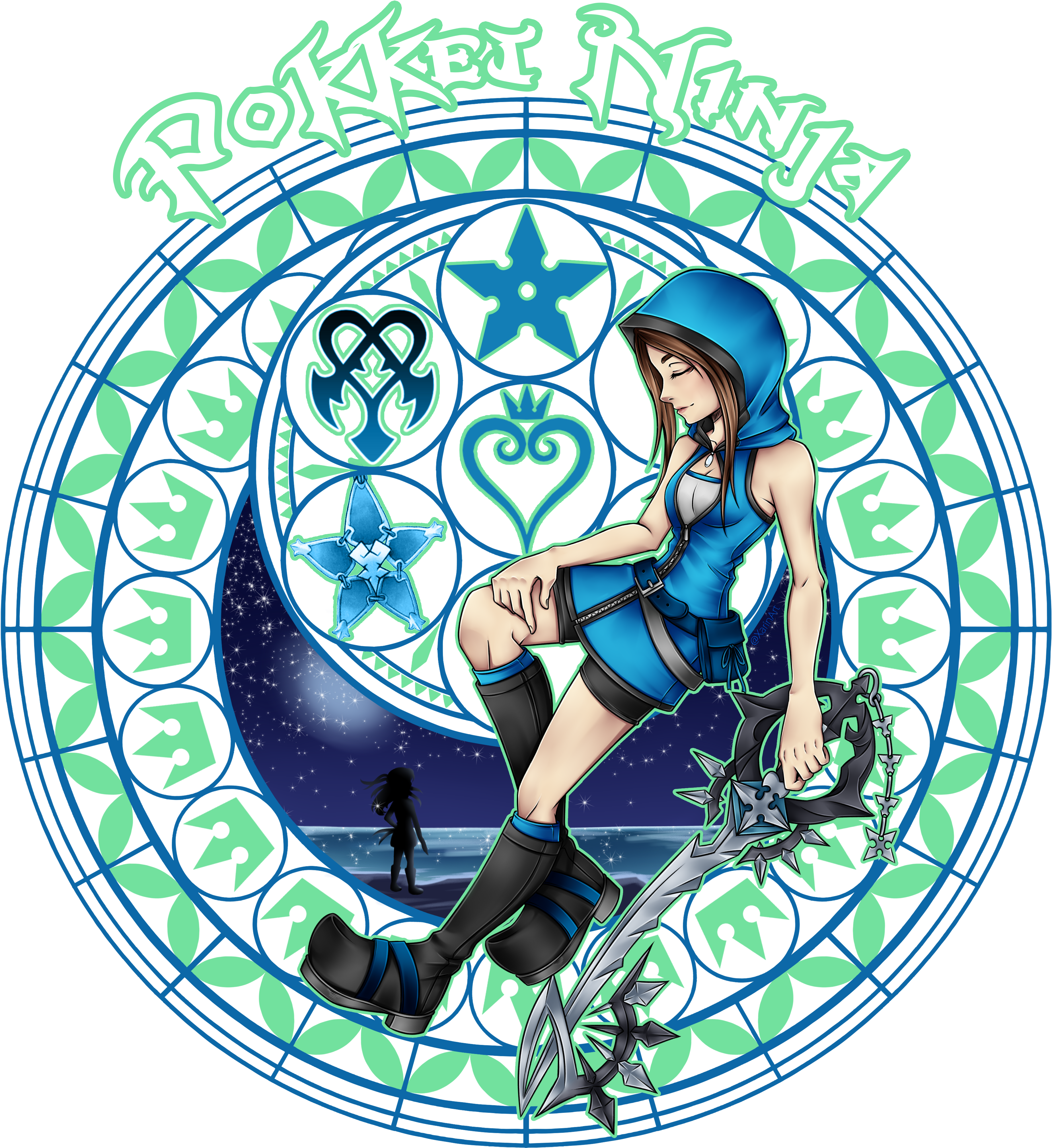 Media[media] Kh Stained Glass Commssion By Xarinart - Circle Clipart (3725x4211), Png Download