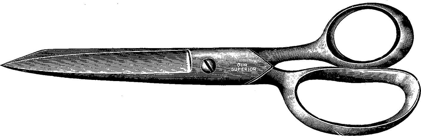 This Is A Digital Image Transfer Of A Pair Of Vintage - Old Pair Of Scissors Clipart (1600x656), Png Download