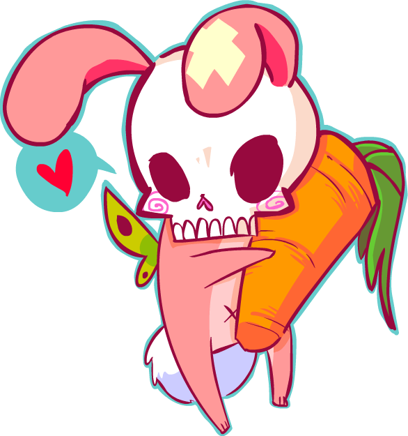 Skull Clipart Bunny - Rabbit Skull Art - Png Download (586x625), Png Download