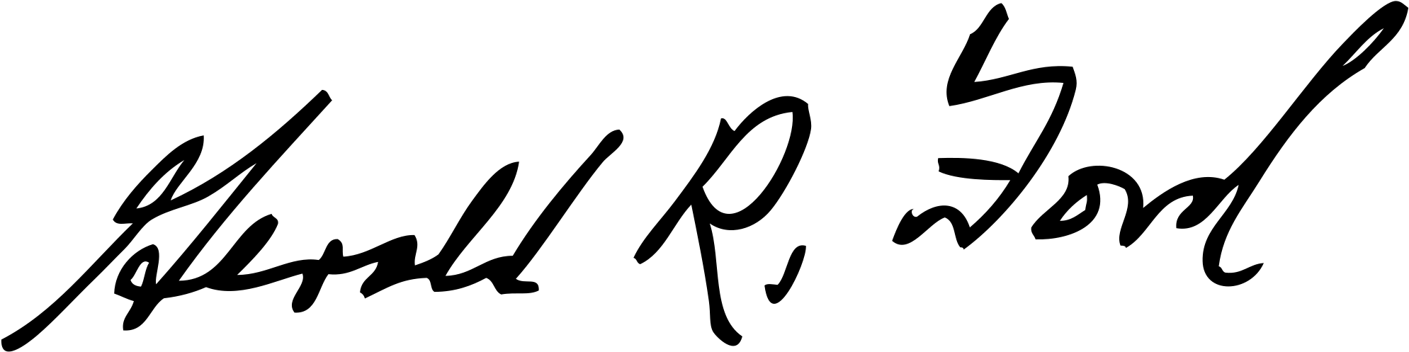 Open - Gerald R Ford Autograph Clipart (2000x542), Png Download