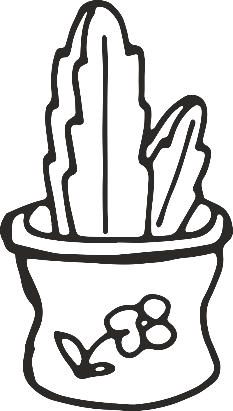 Наклейка На Стену Кактус В Интерьере, От 100 Р - Watercolor Splash Cactus Potted Plant Succulent Button Clipart (800x1414), Png Download