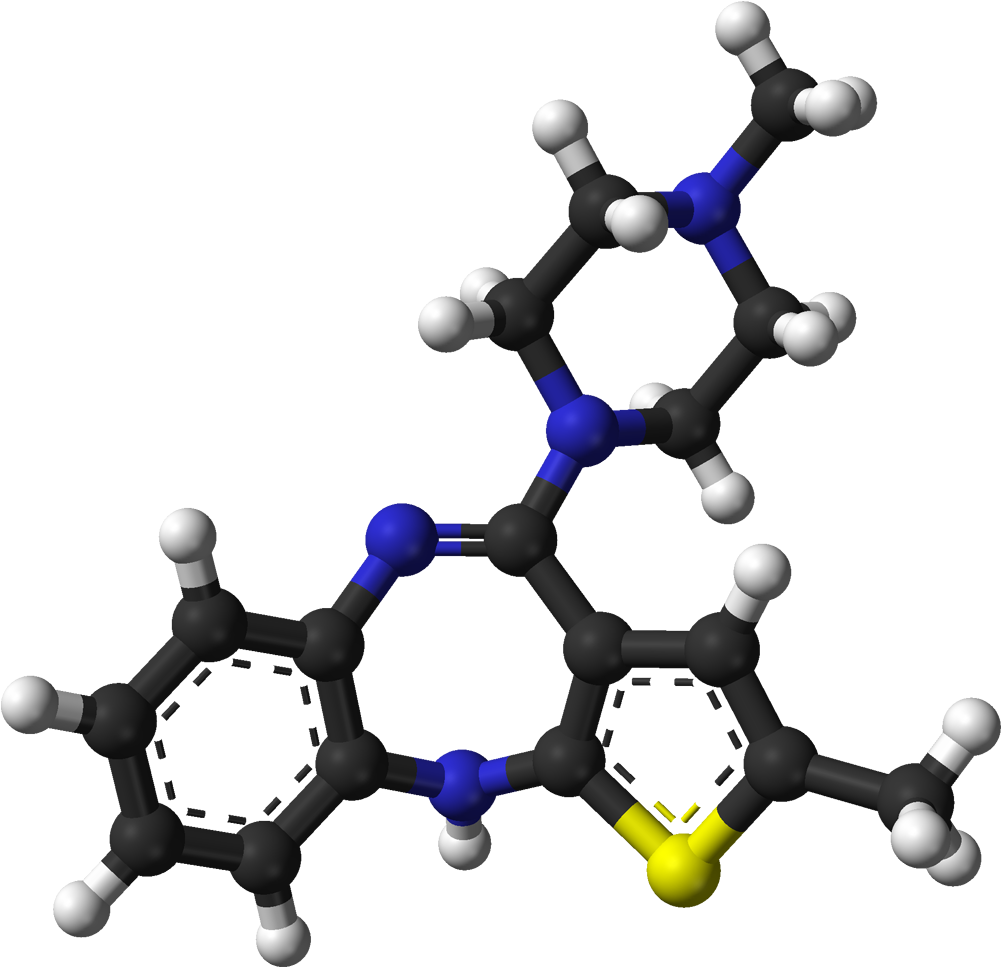 Why Is Anorexia Nervosa Neglected For Drug Development - 3d Structure Of Olanzapine Clipart (1100x1066), Png Download