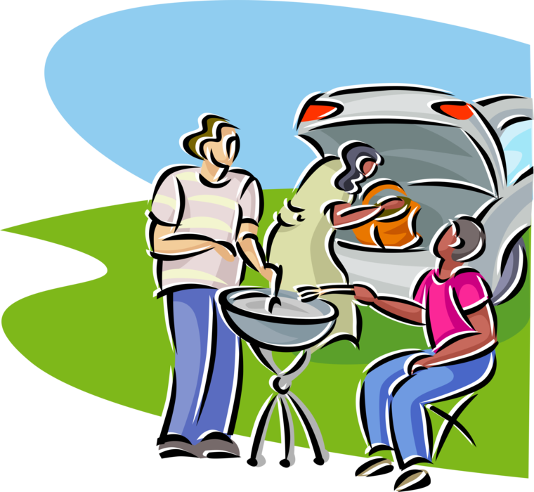 Vector Illustration Of Tailgate Party Social Event - Tailgate Party Clipart (760x700), Png Download