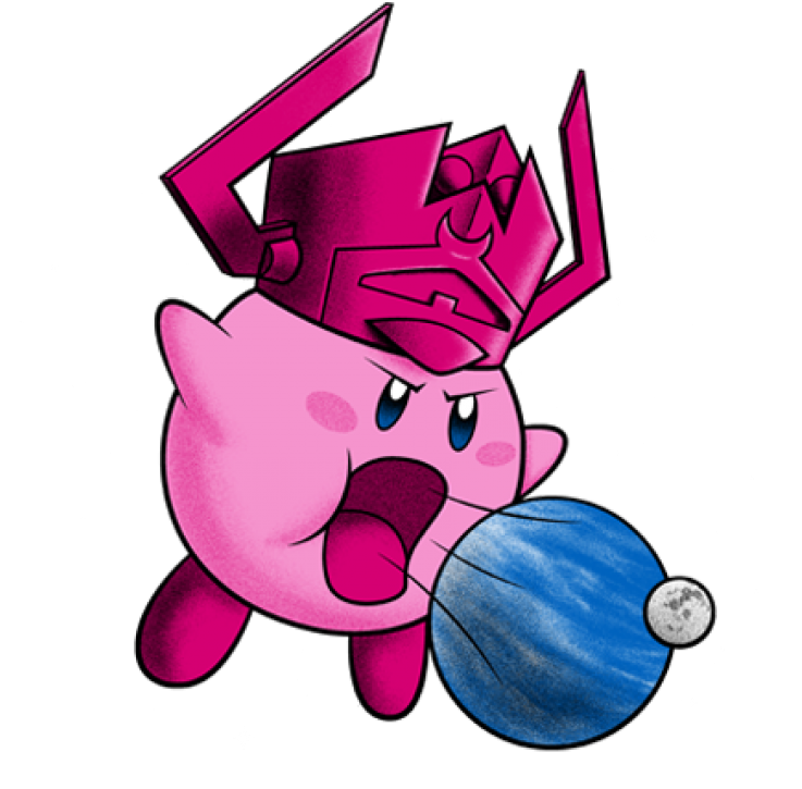 Inhaler Of Worlds - Nintendo Kirby Galactus Clipart (800x758), Png Download