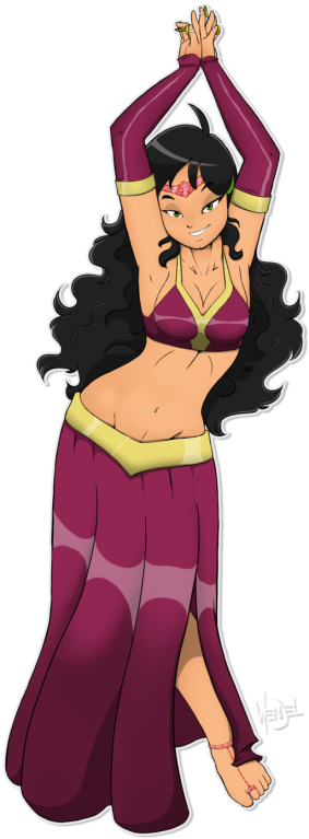 Belly Dance Clip Art - Anime Belly Dancer Png Transparent Png (565x800), Png Download