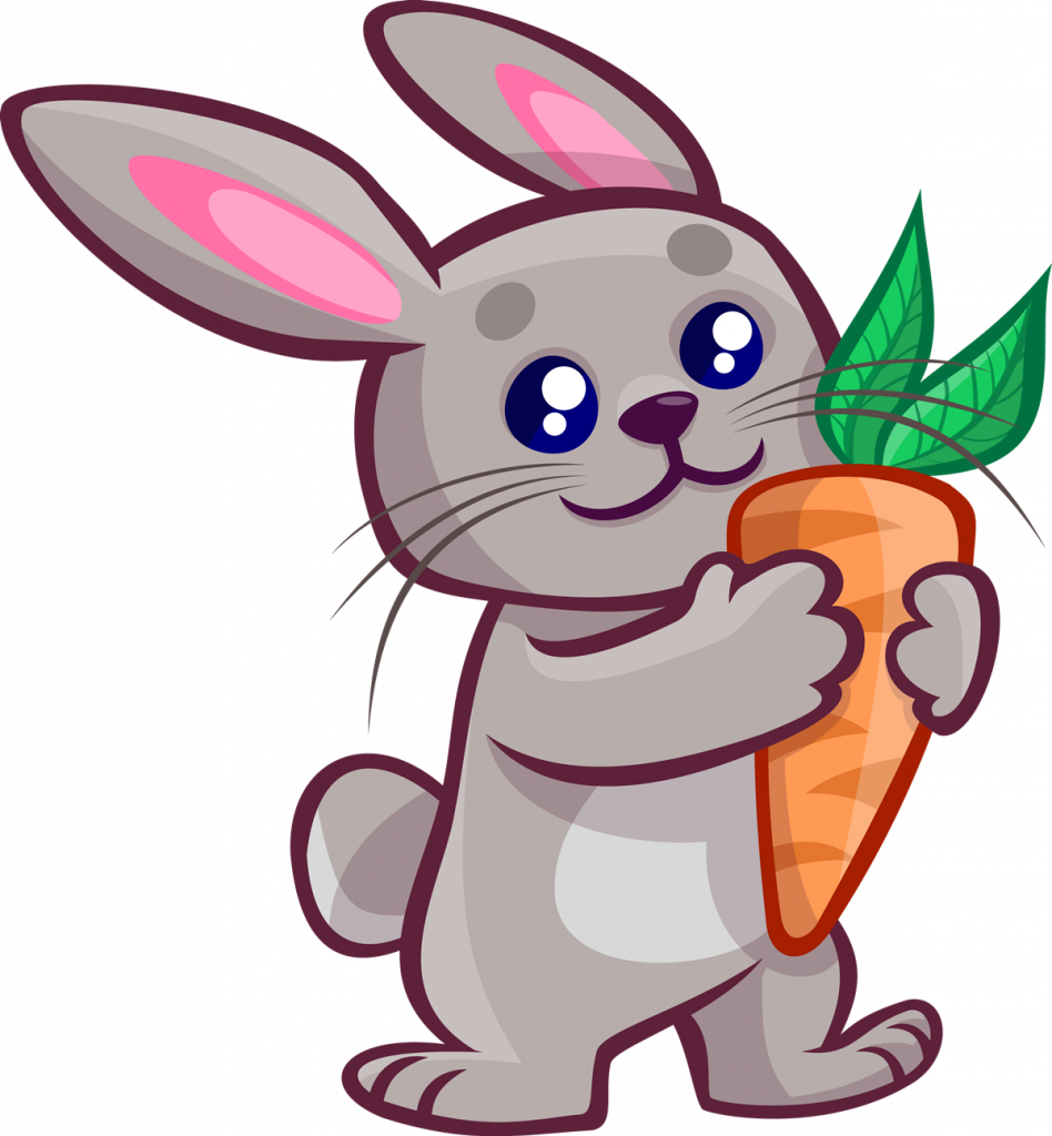 Png Black And White Download Clipart Rabbit - Cute Bunny Clip Art Transparent Png (948x1024), Png Download