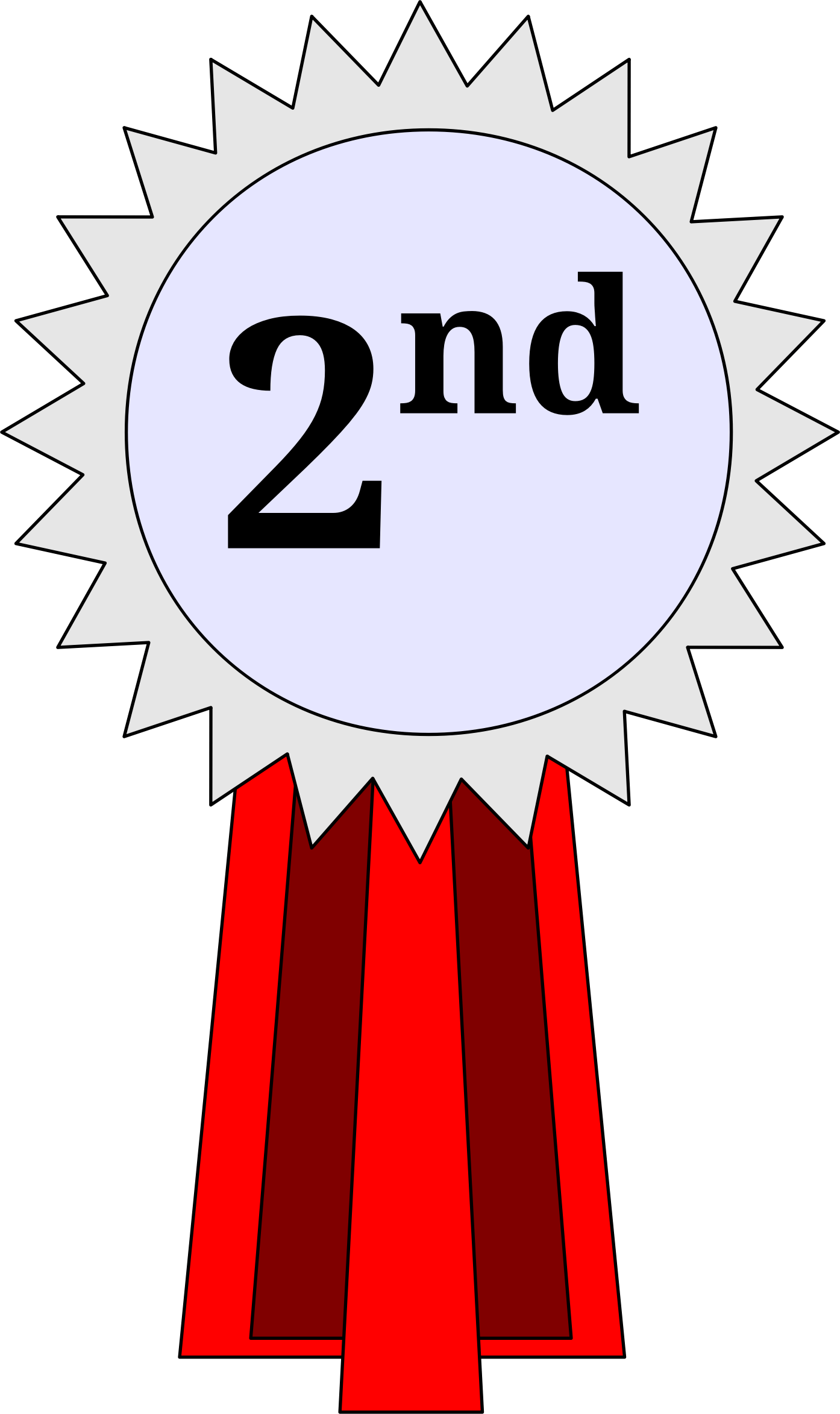 2nd Place Ribbon Clip Art - Png Download (1394x2346), Png Download