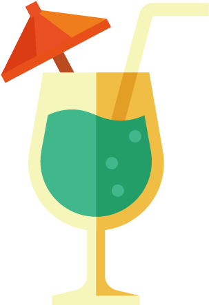 Cocktail Distilled Drink Clip Art Flat Cartoon - Juice - Png Download (600x600), Png Download