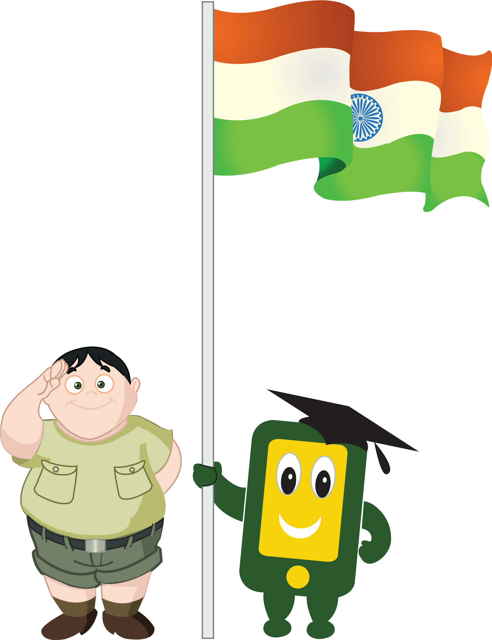 Boy With Flag Png Transparent Images Is - Png Indian Flag Independence Day Clipart (1574x2046), Png Download