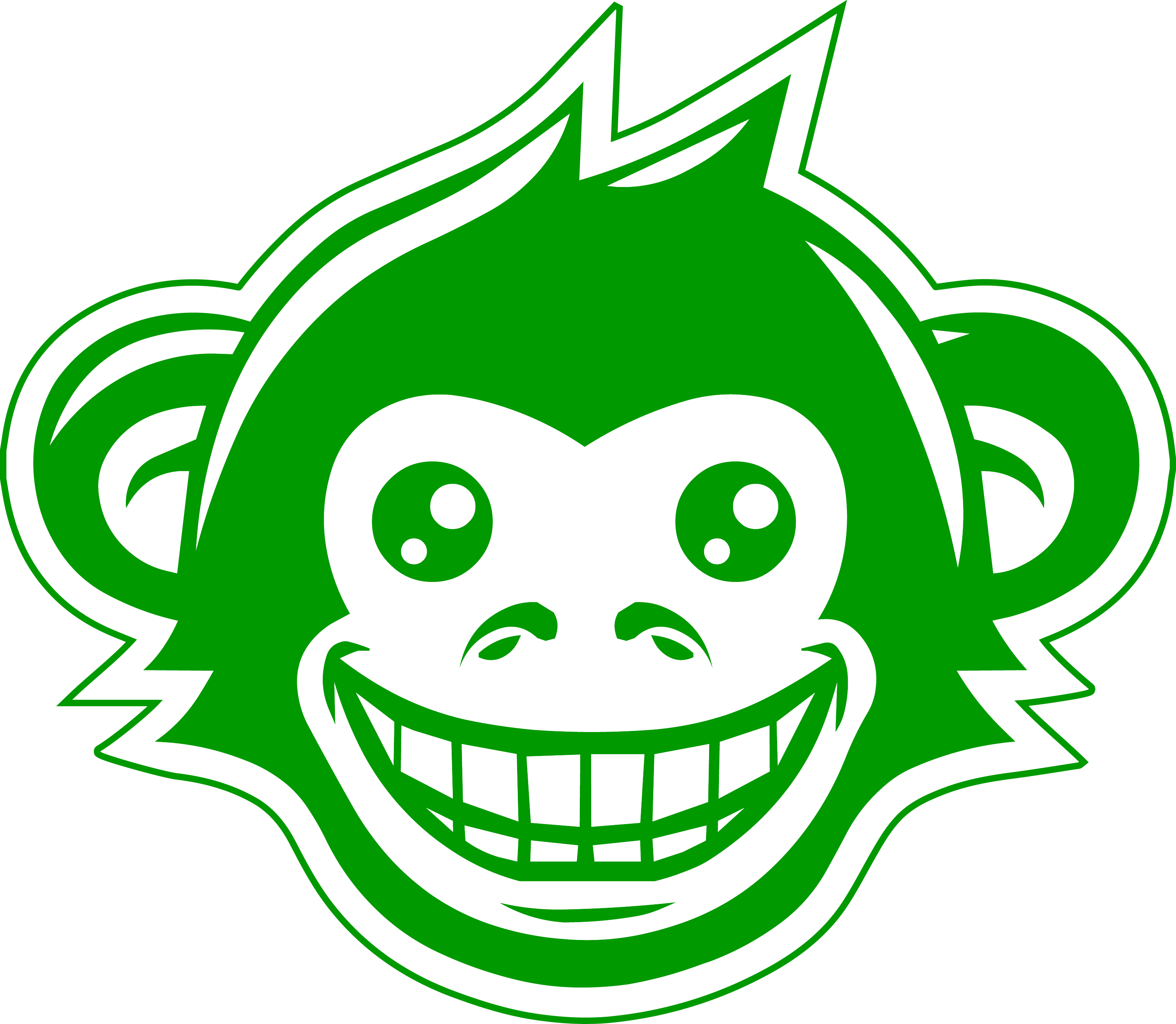 Green Monkey Cartoon Clipart (3093x2694), Png Download