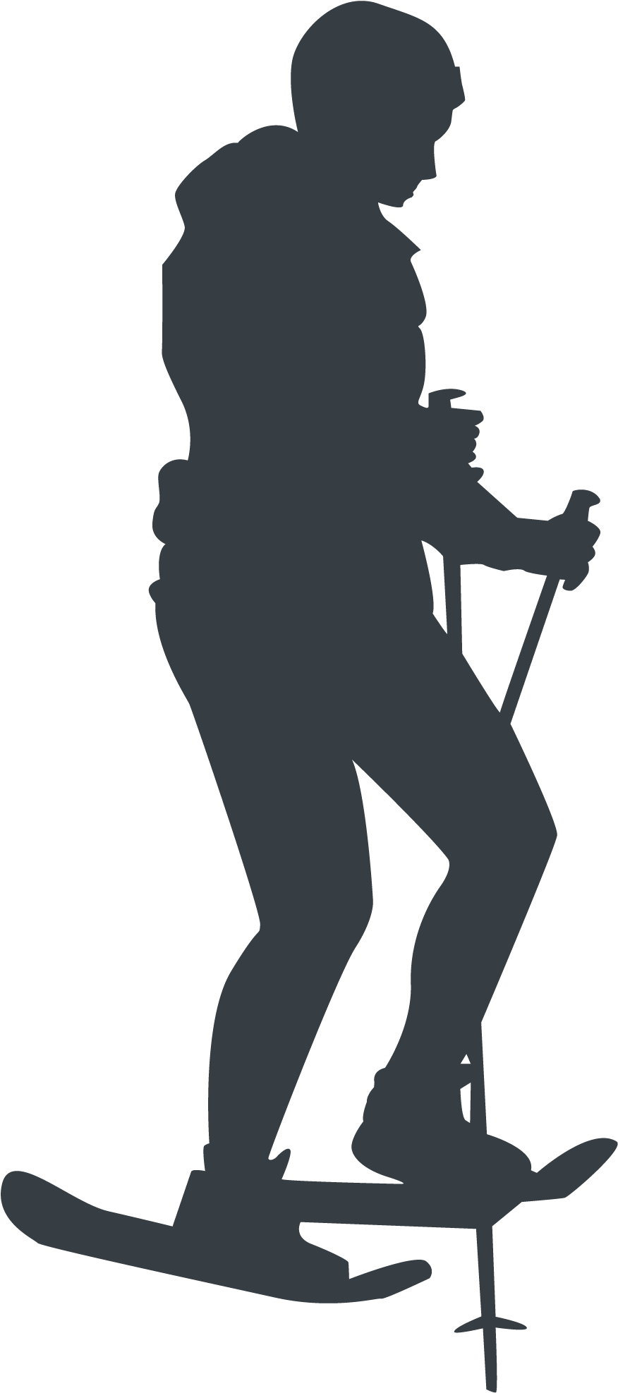 Athlete Silhouette - Snowshoeing Silhouette Clipart (2271x2021), Png Download