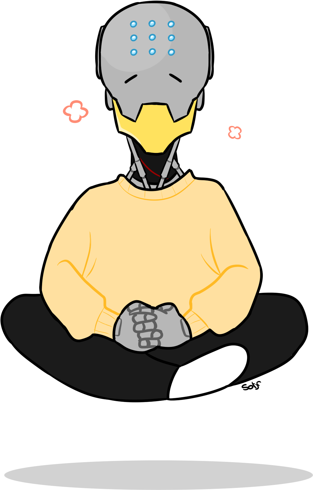 Overwatch - Tumblr - Sitting Clipart (1257x1725), Png Download
