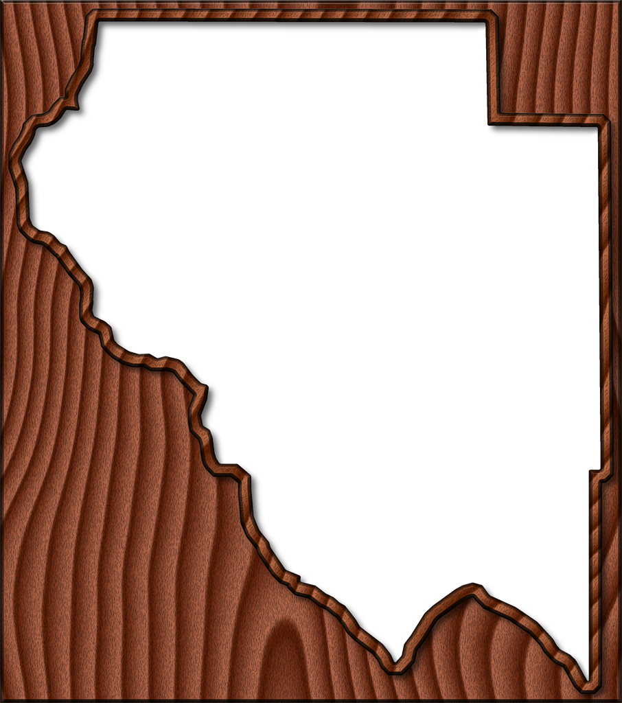A Map Of Okeechobee With The Map Area Carved From A - Picture Frame Clipart (906x1024), Png Download