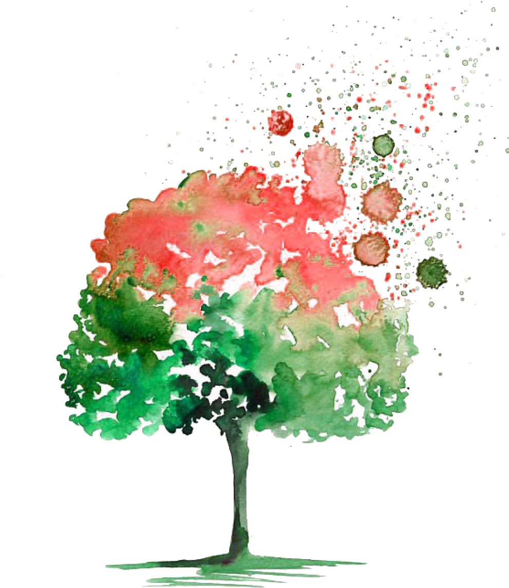 Svg Royalty Free Buoy Drawing Watercolor - Tree Water Paint Clipart (990x1265), Png Download