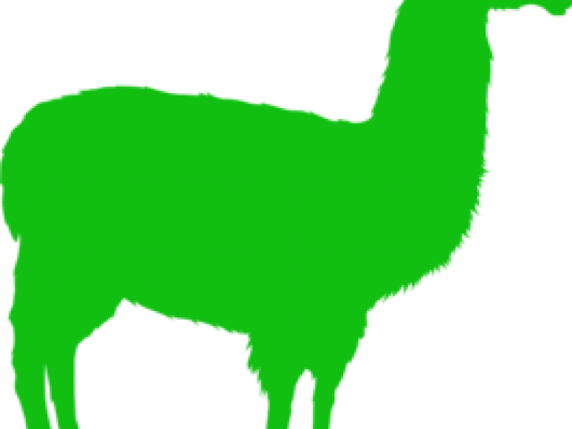 Llama Clipart Green - Black - Png Download (640x480), Png Download