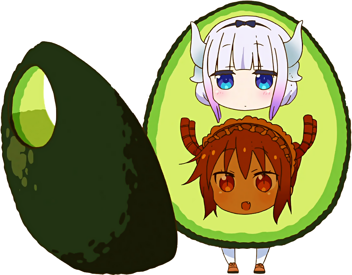 Green Produce Plant Food Fruit Cartoon Fictional Character - Miss Kobayashi's Dragon Avocado Clipart (1149x1149), Png Download