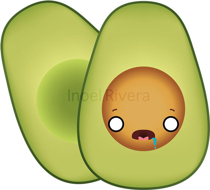 Transparent Avocado Kawaii Svg Freeuse Library - Avocado Clipart (729x729), Png Download