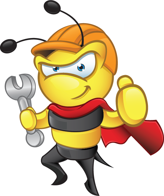 The Bee Heat & Ac - Super Bee Cartoon Clipart (550x660), Png Download