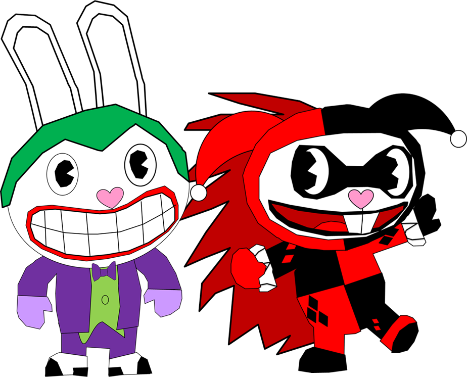 Cuddles And Flaky As The Joker And Harley Quinn By - Harley Quinn Clipart (924x746), Png Download