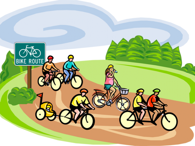 Cycling Clipart Byke - Biking With Friends Clipart - Png Download (640x480), Png Download