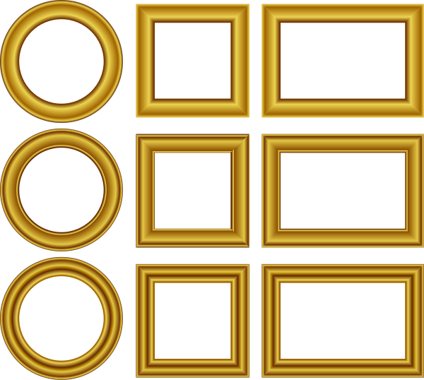 Gold Frames Set Png Clip Arts Transparent Png (600x538), Png Download