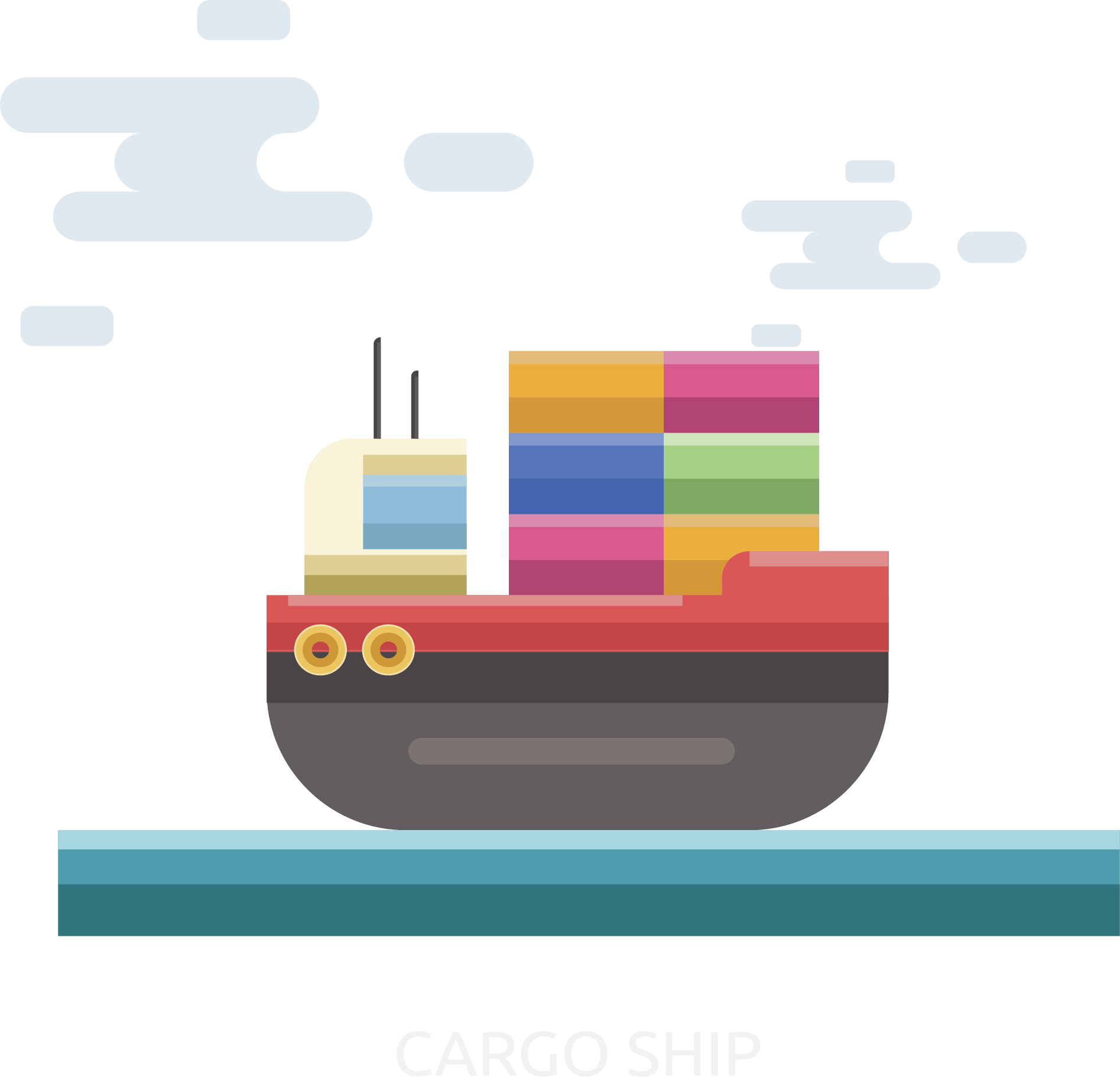 Intermodal Cargo Port Color Shipping Ship - Intermodal Container Clipart (1895x1823), Png Download