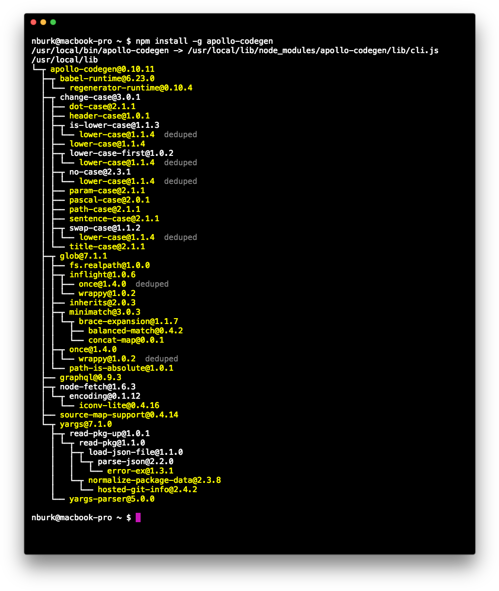 Npm Results From Apollo-codegen Installation - Apollo Ios Clipart (1030x1213), Png Download