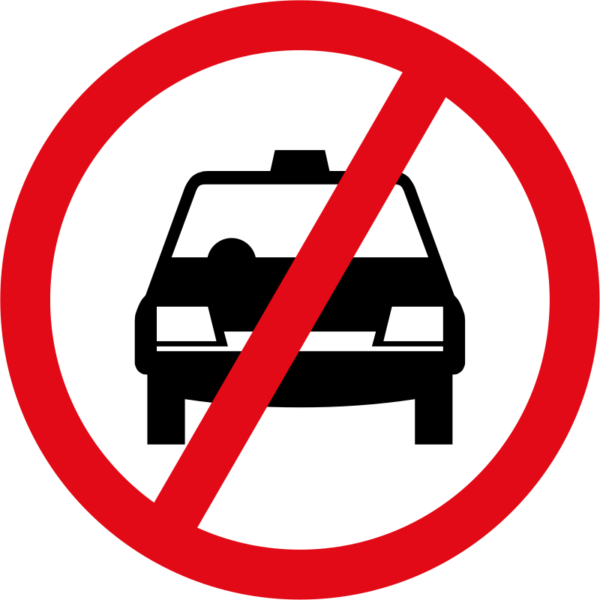 Taxis Prohibited Sign - Verbotsschilder Katze Clipart (600x600), Png Download