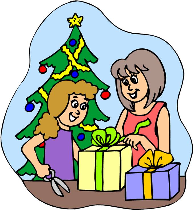 Find This Pin And More On Digital Storytelling By Suziholler - Christmas Gift Wrapping Clipart - Png Download (699x750), Png Download