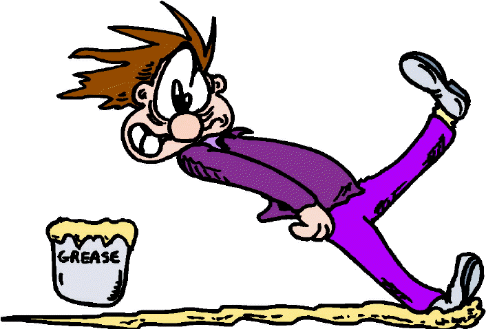 Slip Sliding Away - Slipping Over In Kitchen Clipart (720x493), Png Download