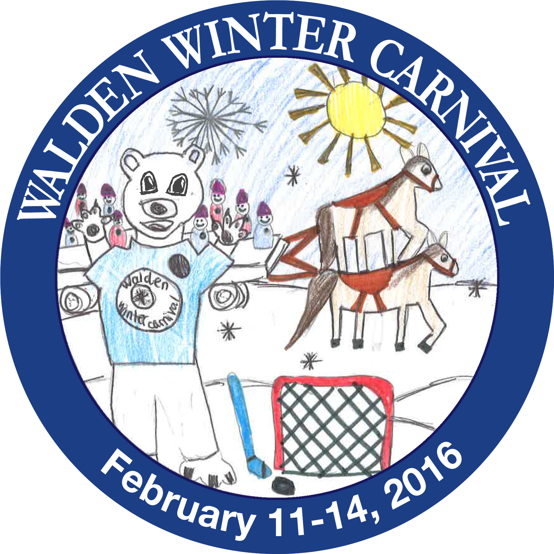 Walden Winter Carnival Button Clipart (1800x1796), Png Download