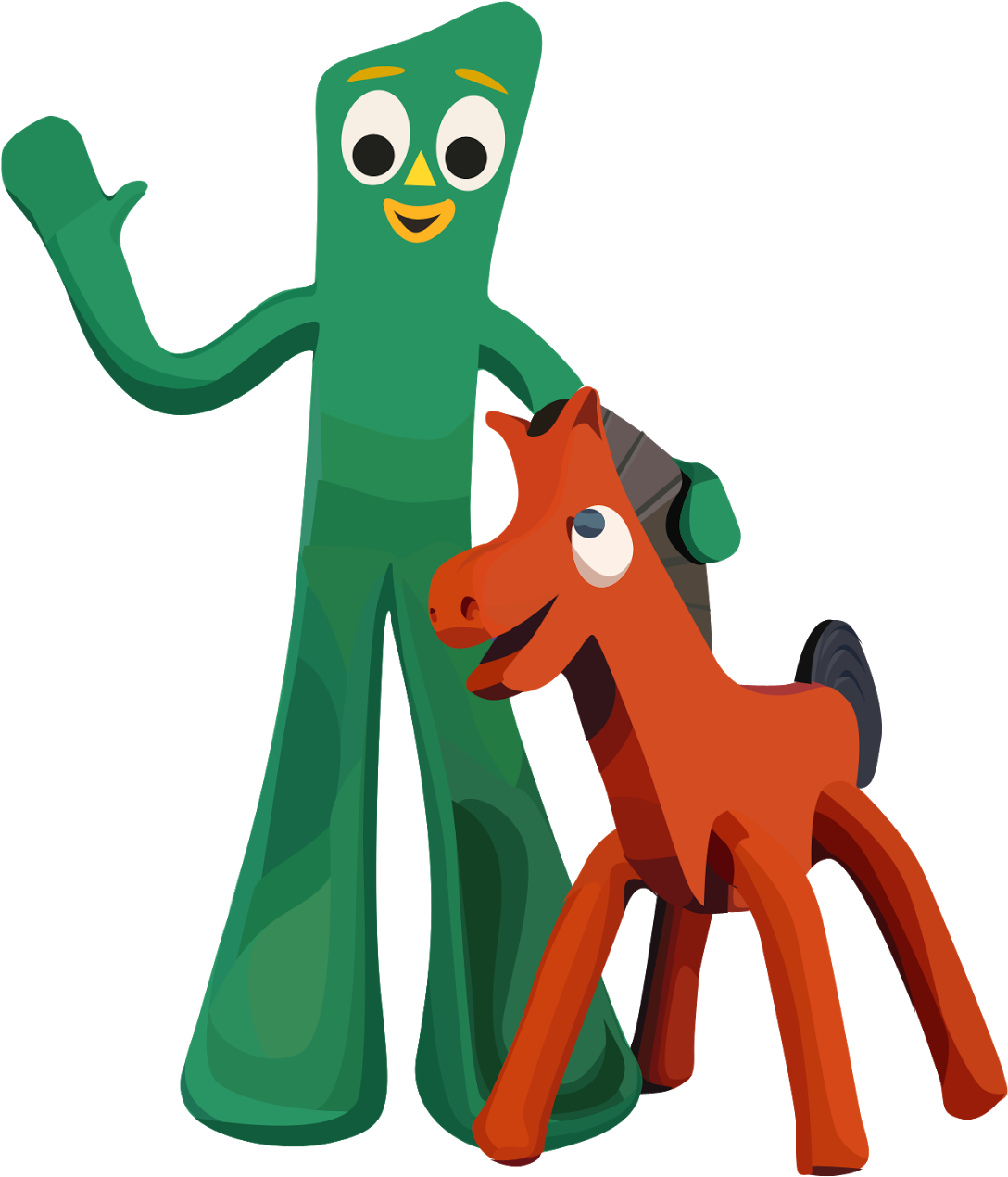 Pokey Plays Hardball - Gumby And Pokey Clipart (1600x1397), Png Download